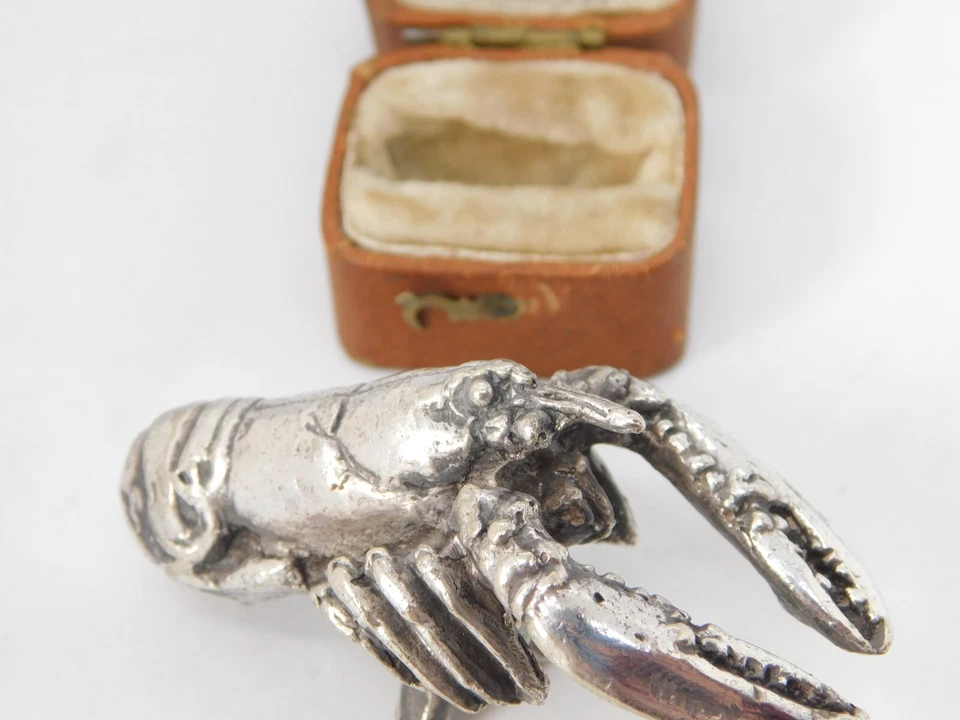 Tetera o plato victoriano fundido plata esterlina langosta acabado antiguo c1890 Foto 2 de 4