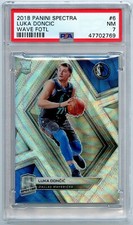 2018-19 PANINI SPECTRA PRIZM WAVE FOTL LUKA DONCIC ROOKIE RC #7/9 PSA 7