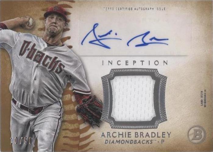 2015 Bowman Inception - Autographed Relics Archie Bradley #IAR-AB Gold ...