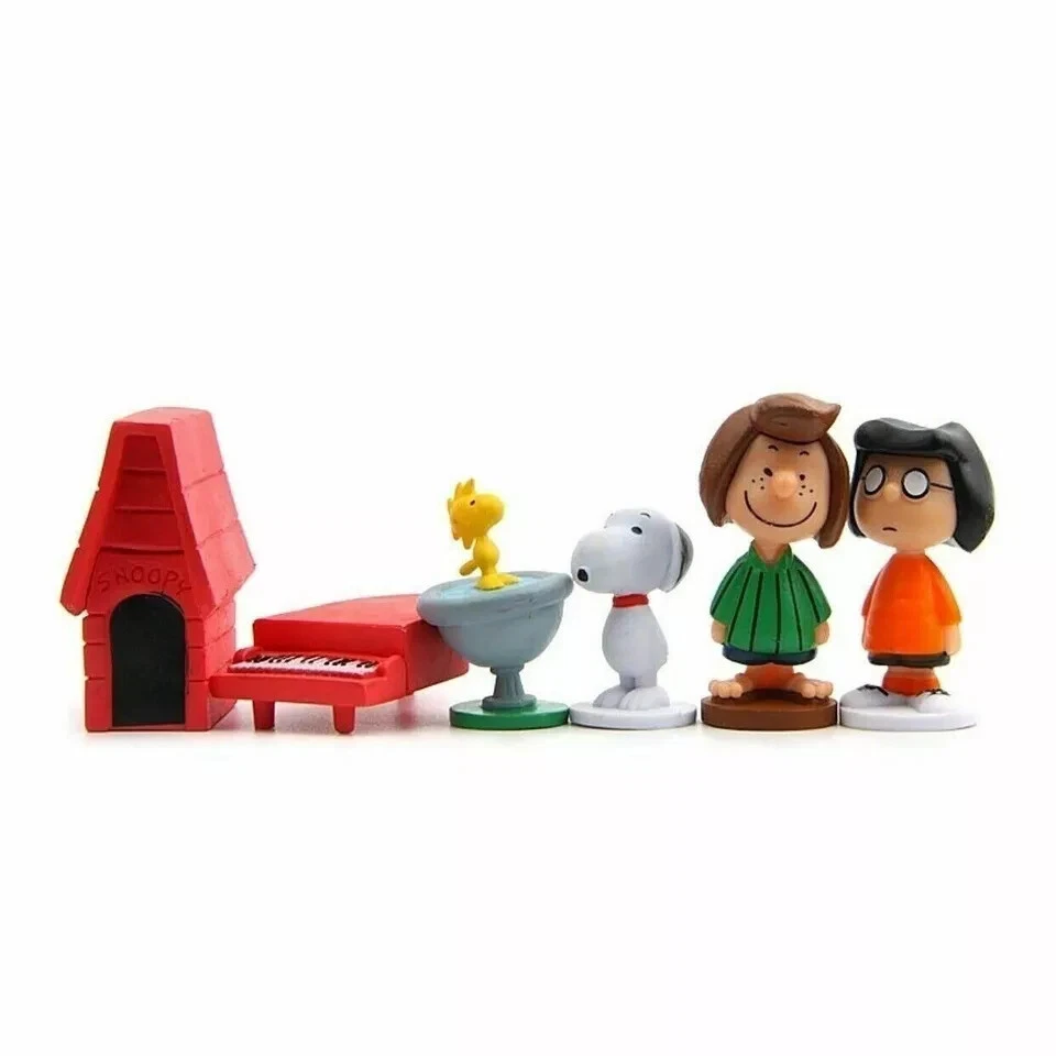 Die Peanuts Figuren 12 Stk. Sammlung Charlie Brown Snoopy Linus Comic Serie Doll - Bild 2 von 4