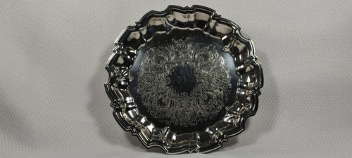 Vintage Wallace Silver Plate Chippendale Scalloped Salver Waiter Tray No Monogra - Picture 2 of 14