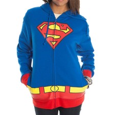 Official DC Comics Supergirl Logo Juniors Zipper-Fleece Hoody Hooded Sweatshirt