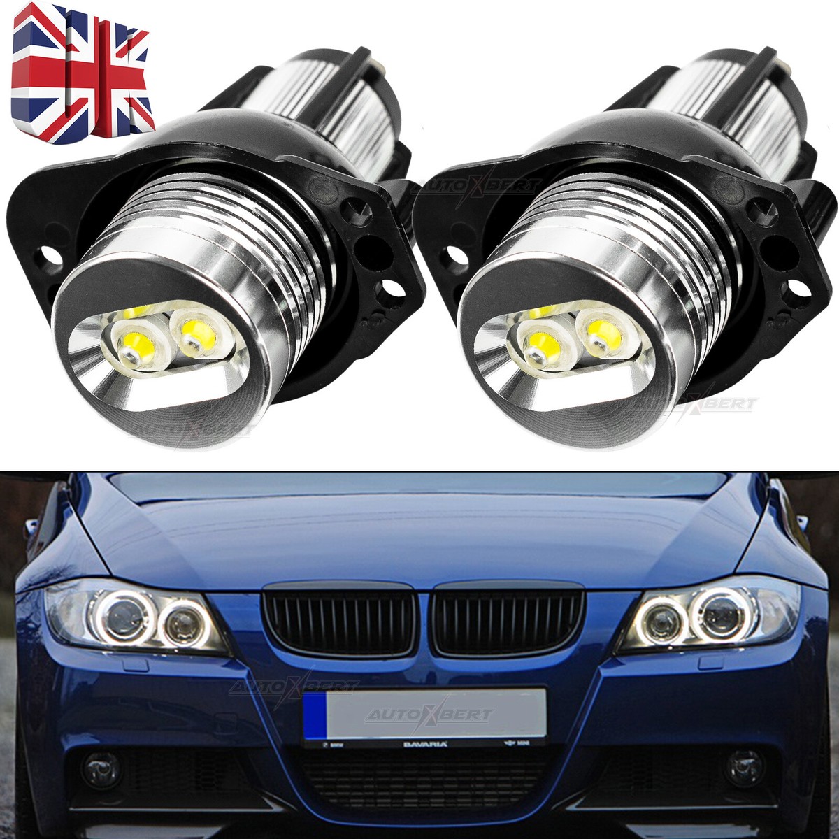 For BMW 3 Series E91 E90 2005-2008 LED Angel Eye Halo Rings Light Headlight  Bulb | eBay UK カーアクセサリー Compatible With 3 シリーズ E90 E91 320D 318D E90/E91 2004 200