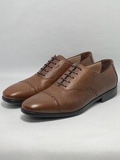 $795 Salvatore Ferragamo Riley Radica Pebbled Cap Toe Oxfords, Size 10 E