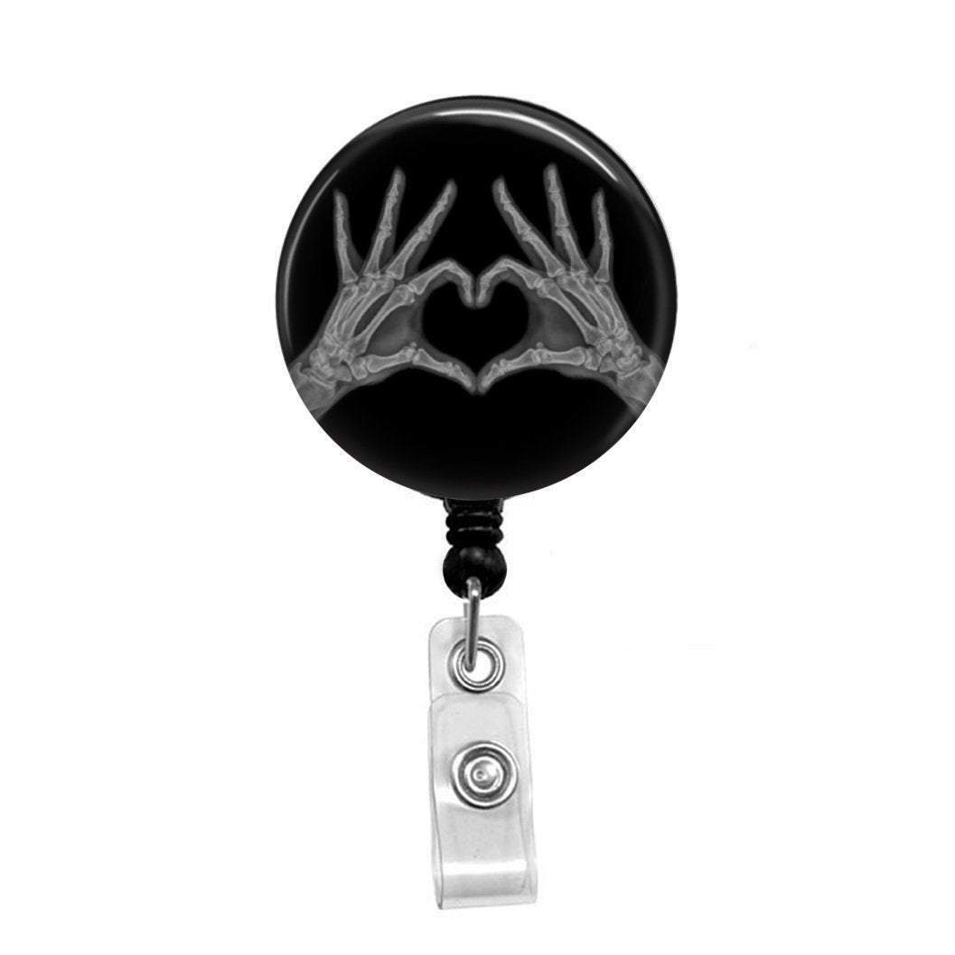 X-Ray Hands, Radiology Tech - Retractable Badge Holder - Bad
