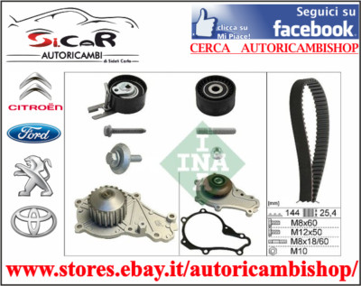 Kit Distribuzione E Pompa Acqua Per Motori Ford Citroen Peugeot 1.4