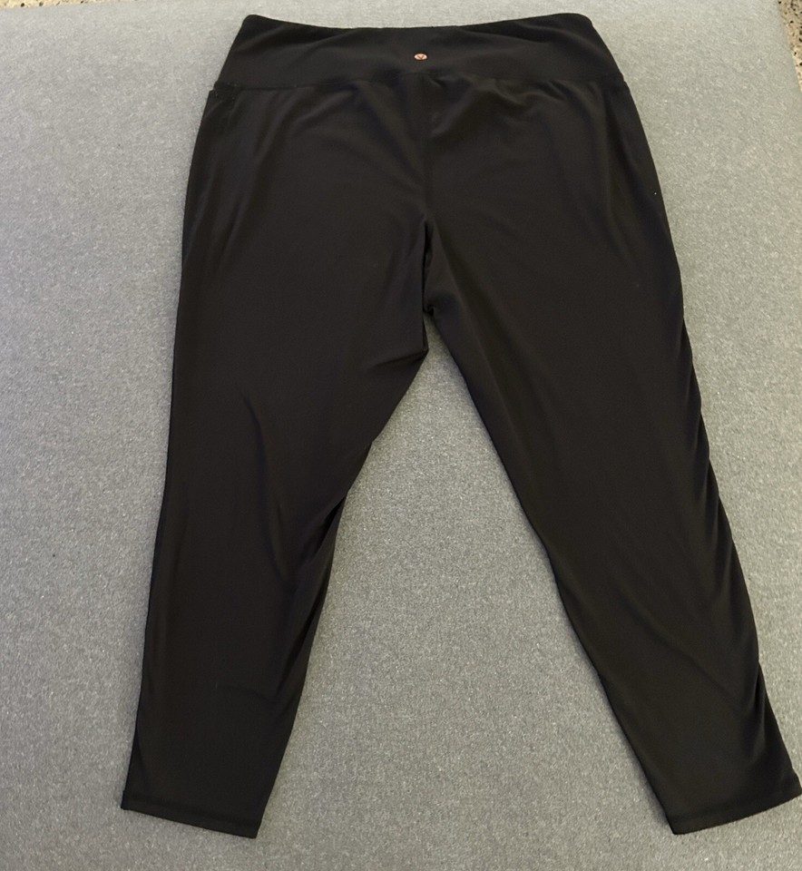 Livi Active Lane Bryant Leggings 22 24 Yoga Pants Black Pockets Inseam
