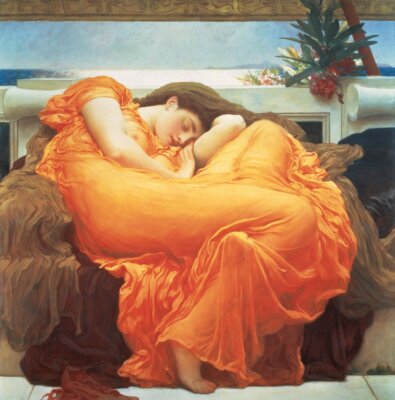 Flaming June by Frederic Leighton Art Print Sleeping Female Woman