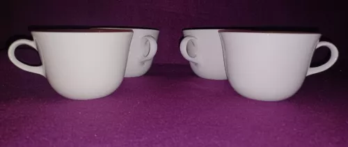 Corelle CUPS MUGS Solid White LIVINGWARE Winter Frost VINTAGE Set Lot of 4
