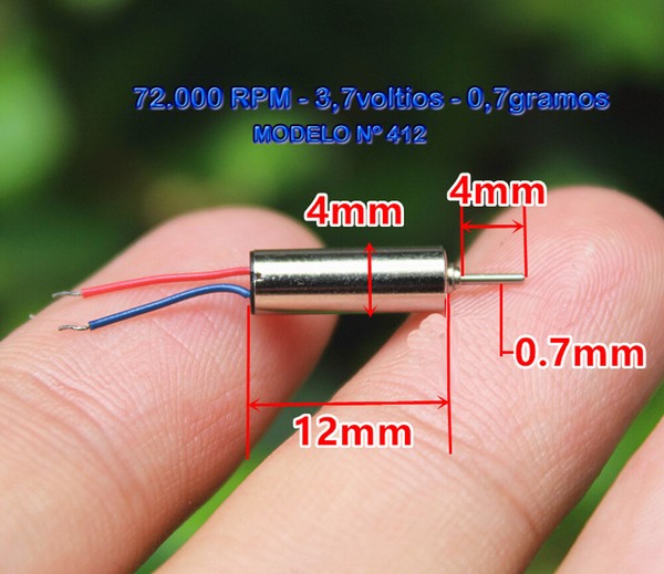 MICRO MOTORES MODELOS HOBBY DYI MINIATURAS PROYECTOS 72.000 RPM 3,7 VOLTIOS SLOT