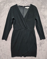 Ann Taylor LOFT Dress Womens Size 6 Dark Green Shift V Neck Career Party Work