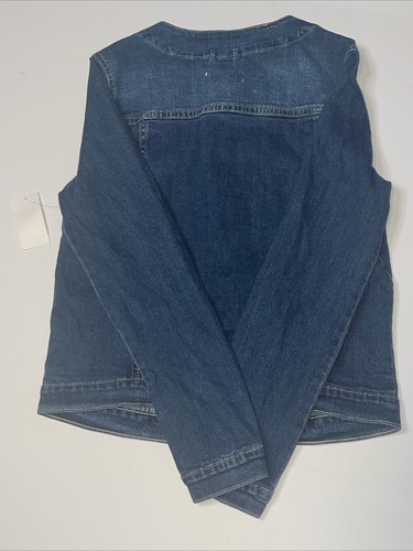 Nicole Miller Studio Women's Pearl Embroidered Jean Jacket M - Picture 6 of 11