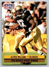 1991 Pro Set - Award Winner Alfred Williams #35 Grey box on back (RC)