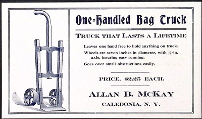 c1920s One Handled Bag Truck Allan B McKay Caledonia NY Ink Blotter