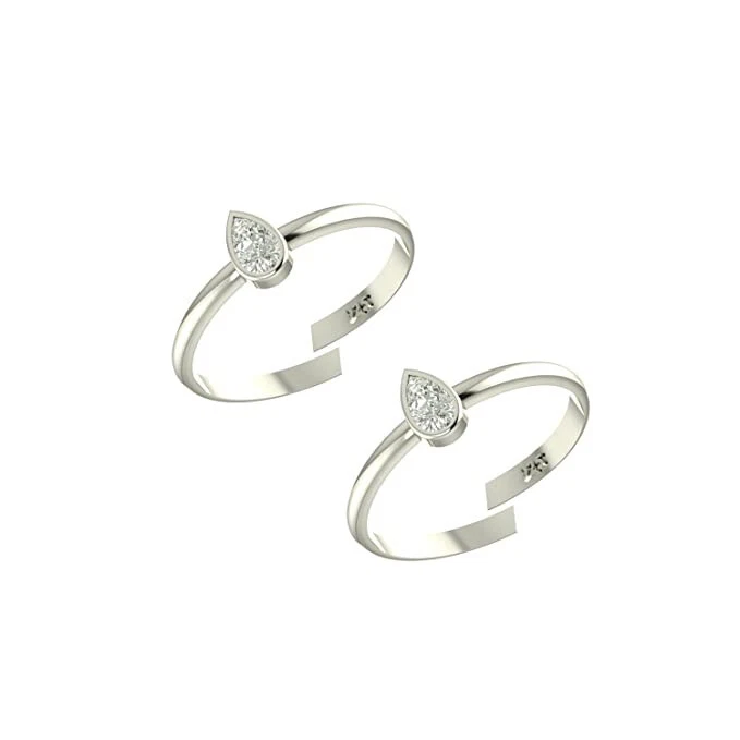 Adorable Casual Pure 92.5 Sterling Silver White Color Toe Ring for Women