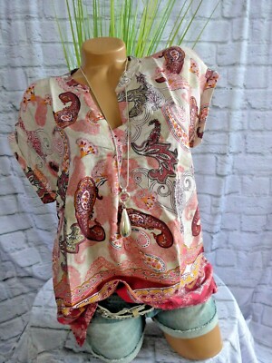 Comma Bluse Tunika Shirt Kurzarm gemustert (658) NEU