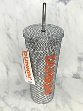 New Dunkin Sparkly Studded Bling Holiday Tumbler 24oz **FREE GIFT W/PURCHASE**