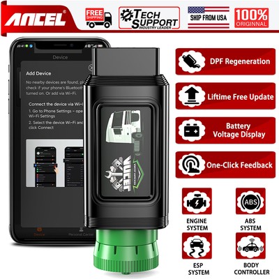 ANCEL HD120 Heavy Duty Truck OBD Scanner Bluetooth HD All System DPF Reset Tool