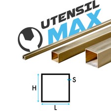 MICRO PROFILI IN OTTONE QUADRO PASSANTE - LUNGHEZZA 1 METRO - VARIE DIMENSIONI