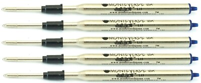 5 Ballpoint Refills by Monteverde for Lamy Pens, LM16, Blue Medium, L13