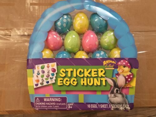 Animal Club Sticker and Egg Hunt Easter Plastic Eggs NIP Free Shipping - Picture 1 of 2