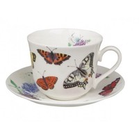 Roy Kirkham Butterfly Garden Large Breakfast Tea Cup And Saucer Set Fine Bone Ch on sale Roy Kirkham Butterfly Garden Large Breakfast Tea Cup And Saucer Set Fine Bone Ch on sale