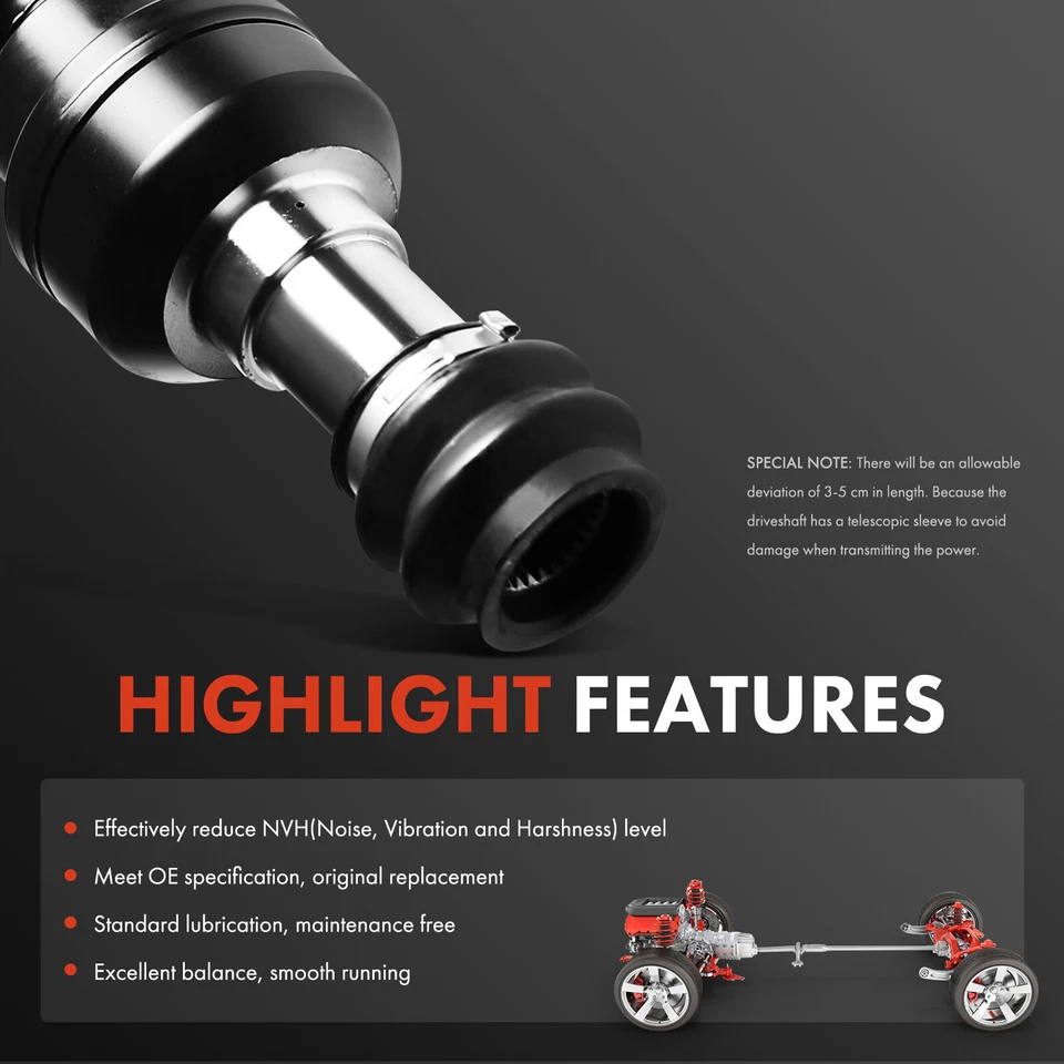 Conjunto de eje de transmisión delantero para Dodge Dakota Mitsubishi Raider Ram 4x4 Foto 4 de 4