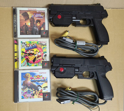 Lot PS1 PAL : Pistolet Thrustmaster + 2 Jeux Time Crisis + Project Titan – CIB