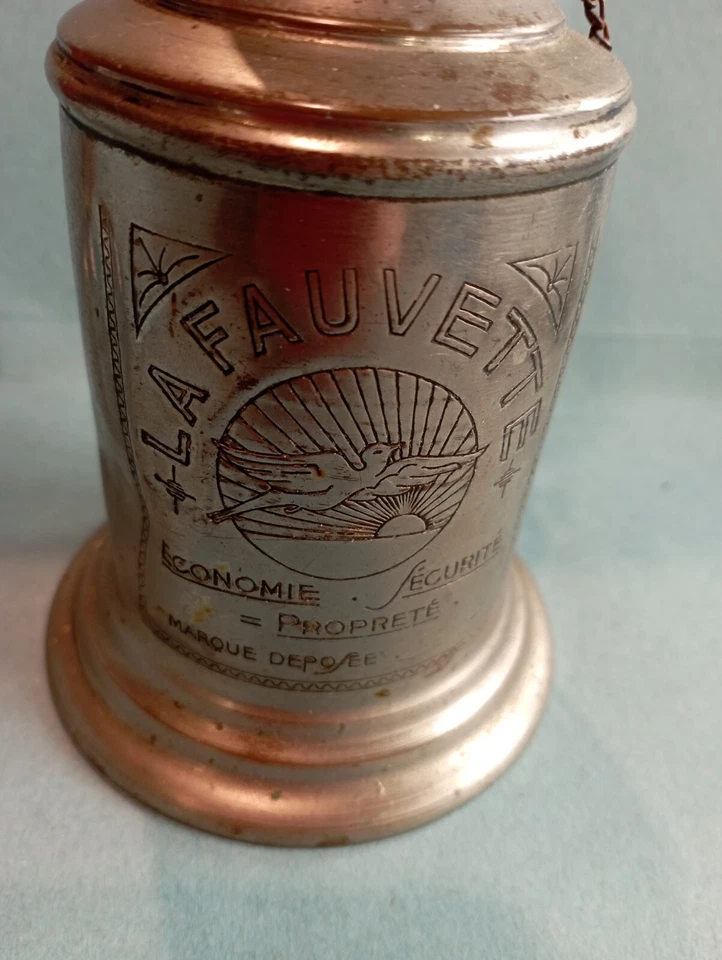 ANCIENNE LAMPE PIGEON LA FAUVETTE A POSER AVEC VERRERIE XIXème DN4201 - Photo 2/4