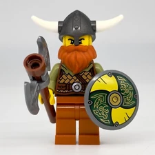 LEGO Viking Warrior Minifigure with Dark Orange Beard Ax & Shield 31132 vik038