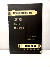 Instructions for control water analysis booklet Vintage 1954