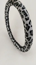NEW Car Truck SUV Auto Steering Wheel Cover Velour Short Hair Leopard Gray Snow