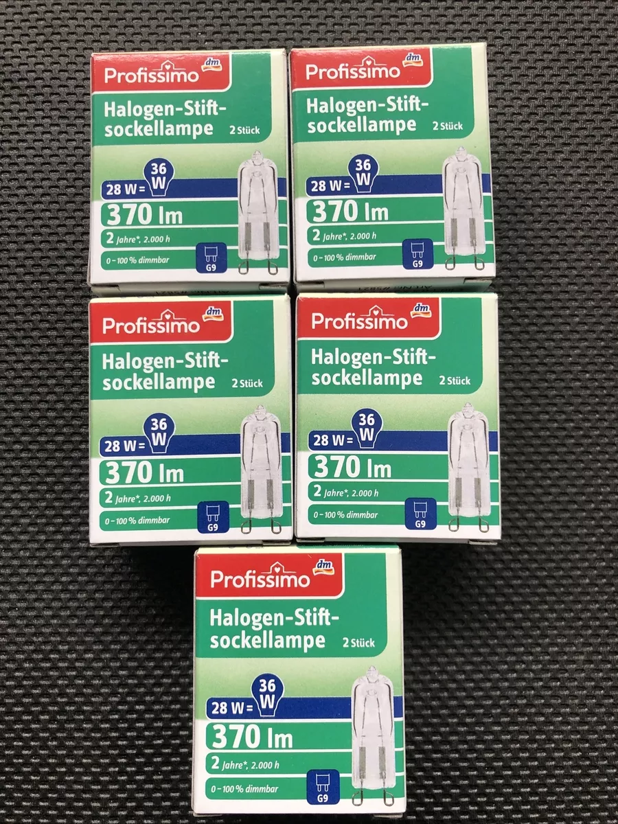12x dm G9 28W für 230V Halogenlampen 370m 2750K Dimmbar 