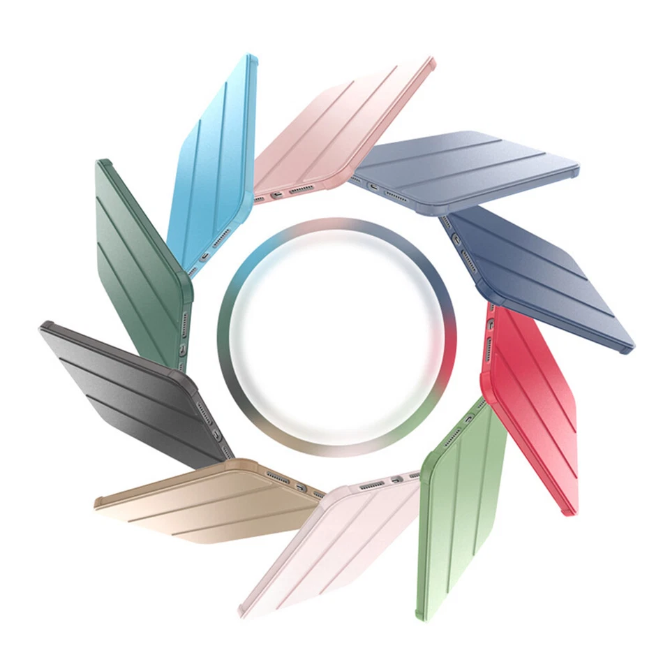 For iPad Mini 6 Pro 11 Air 10.9 10.2 9.7 PU Smart Case Cover With Pencil Holder - Image 2 of 4