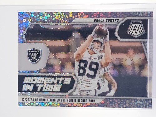 BROCK BOWERS 2025 PANINI MOSAIC MOMENTS IN TIME NO HUDDLE SILVER #17 Q7712