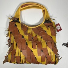 NWT Chaos by Elsie Brown Yellow Genuine Leath...