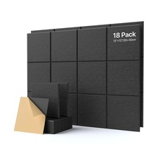 Soundsbay Self-Adhesive Soundproof Wall Panels 12"x12" Black 18... FAST USA SHIP