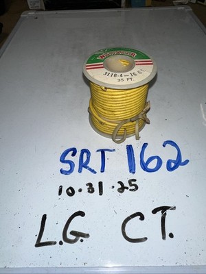 Whitaker Automotive Cable 35 Feet Yellow Wire Spool 16 Gauge 3116-4 Vintage NOS