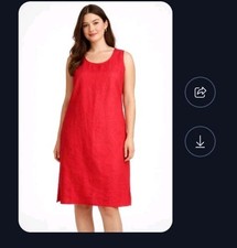 Eileen Fisher V-Neck Button Front High-Low Tunic Dress Coral 100 Silk Sm