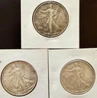 Three Walking Liberty Half Dollars - 90% silver