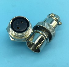 2 Pair Reverse Aviation Plug 2 Pin Gold Plated Pin Panel Connector 16mm GX16-2