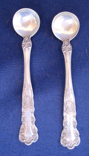 2 Sterling Individual Salt Spoons Gorham Buttercup No Mono 2.6