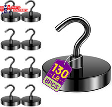 Magnetic Hooks for Cruise Cabins, 130Lbs Black Magnetic Hooks for Hanging Mugs,