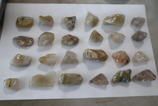 RUTILE IN QUARTZ TUMBLES 24 INCLUDED 149.5 GRAMS