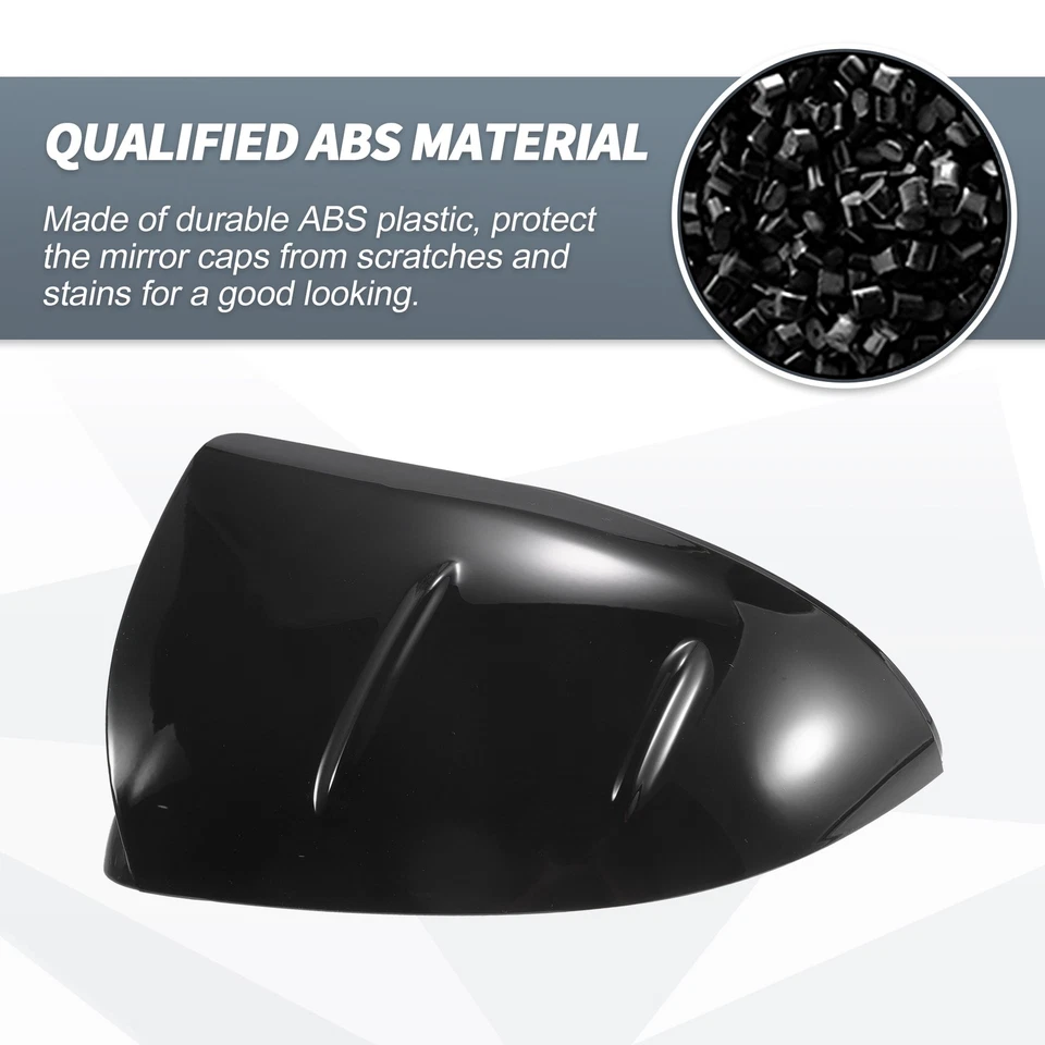 1 par de tapas de espejo retrovisor negro brillante para Mercedes-Benz Clase C S S400L Foto 4 de 4