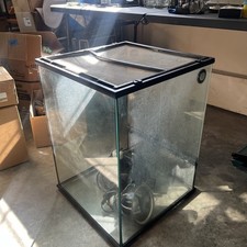 Glass Reptile Terrarium Enclosure, Front Opening Door, Screen Mesh Top, Black