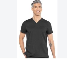 MED COUTURE Performance 4-pockets V-Neck men's scrub top 8528-XL - Black