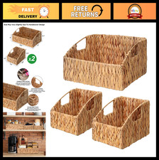 Pantry Storage Baskets, Wicker Organizing Bins for Shelf Home Organization