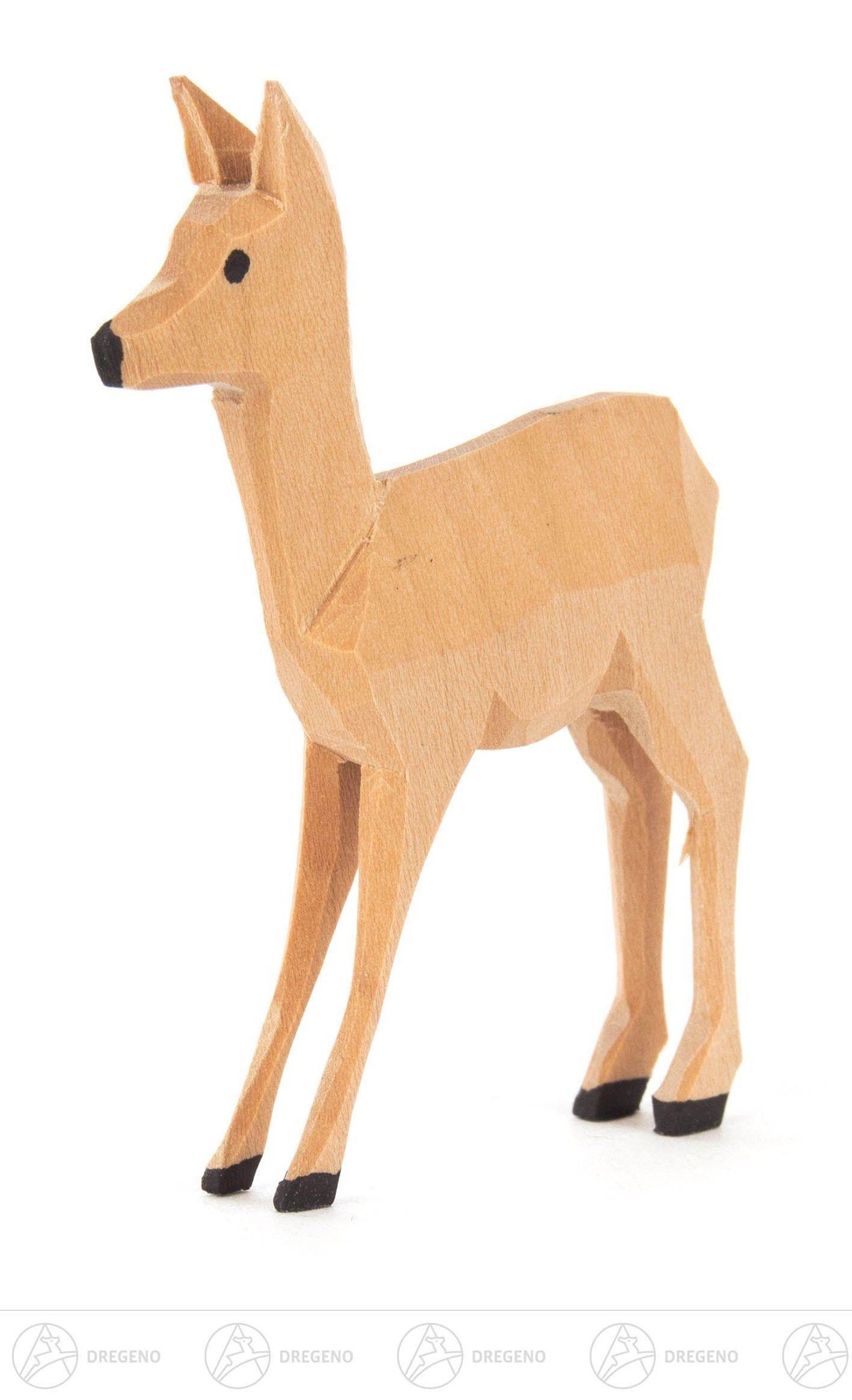 Animal de Madera Ciervo Tallado en Pie Altura = 7cm Nuevo Erzgebirge Miniatura