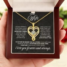 To My Wife Heart Necklace Anniversary Heartfelt Message Gift From Husband